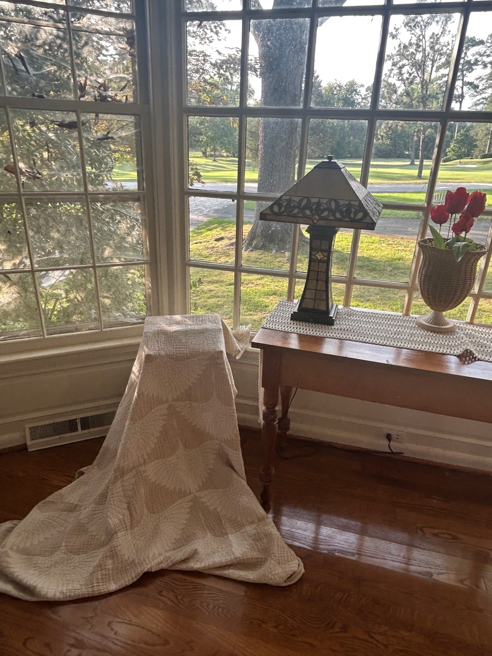 Modern Birds in Flight Crane Tan Cream Woven Organic Cotton Throw Size 55 x 75 - Picture 12 of 14